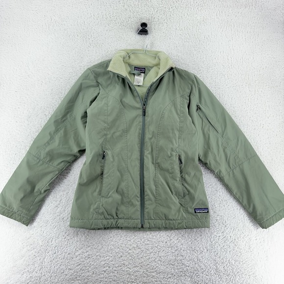 Patagonia Jackets & Blazers - Patagonia Jacket Womens Small Green Full Zip Fleece Lined Outdoors Hiking Coat‎